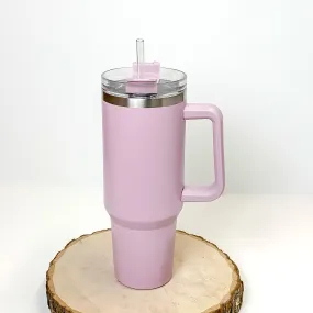 40 oz Tumbler with Handle in Lavender Purple