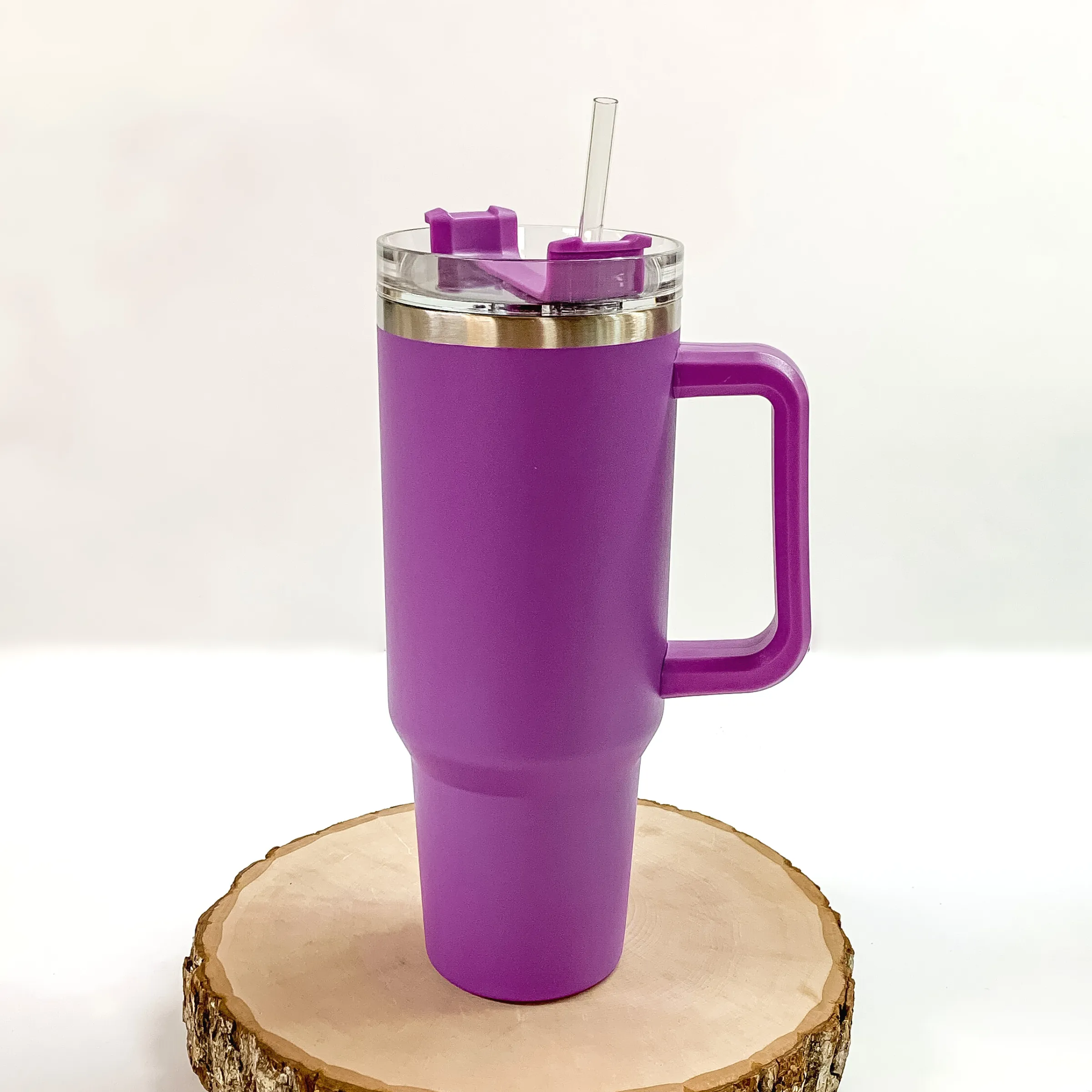 40 oz Tumbler with Handle in Purple