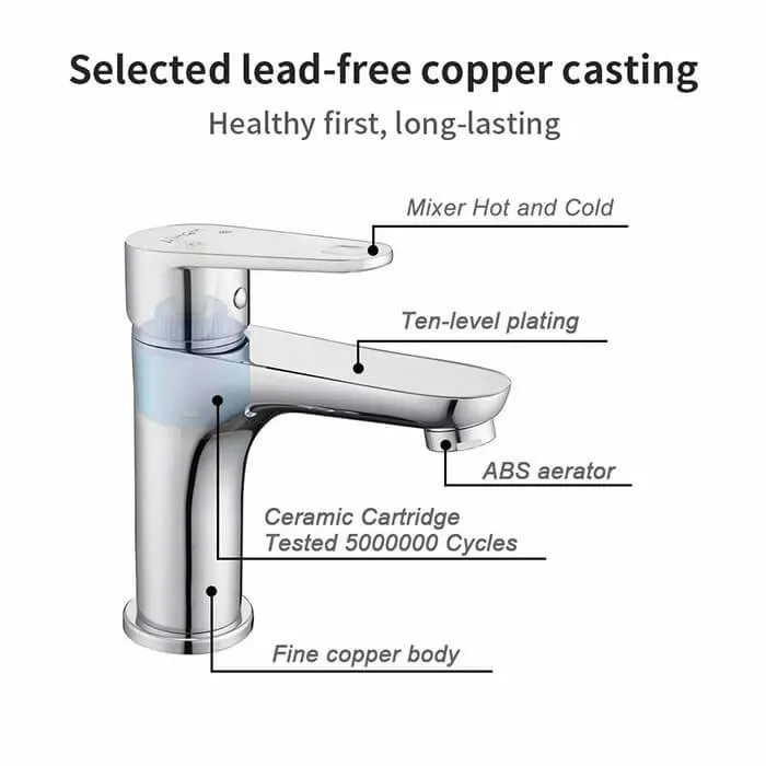 AiHom Single-Lever Bath Fittings Single Lever Basin Mixer Tap for Bathroom