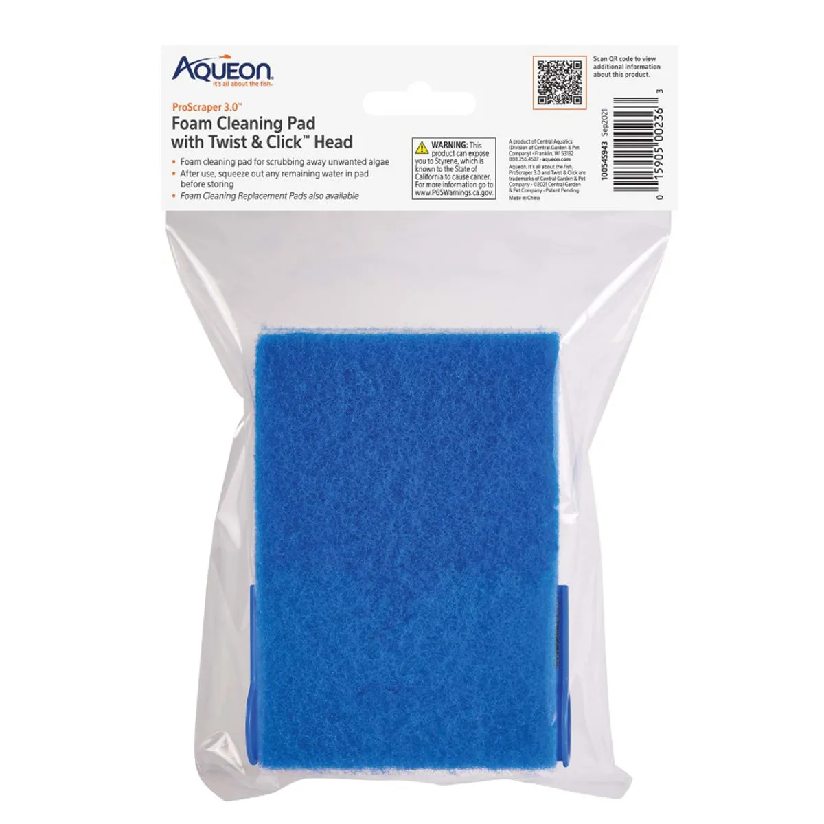 Aqueon ProScraper 3.0 Foam Cleaning Pad with Twist & Click Head