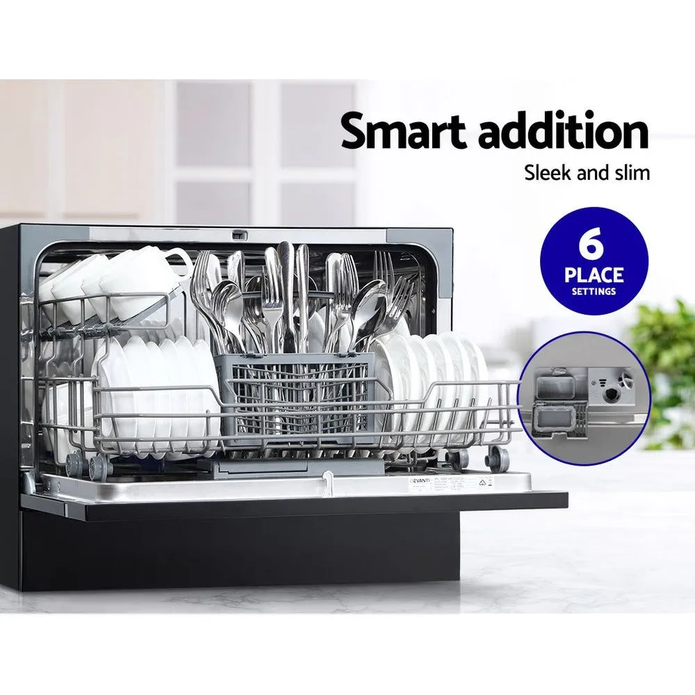 Benchtop Dishwasher 6 Place Setting Counter Bench Top Dish Washer Black