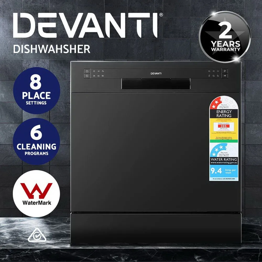 Devanti 8 Place Settings Benchtop Dishwasher Black