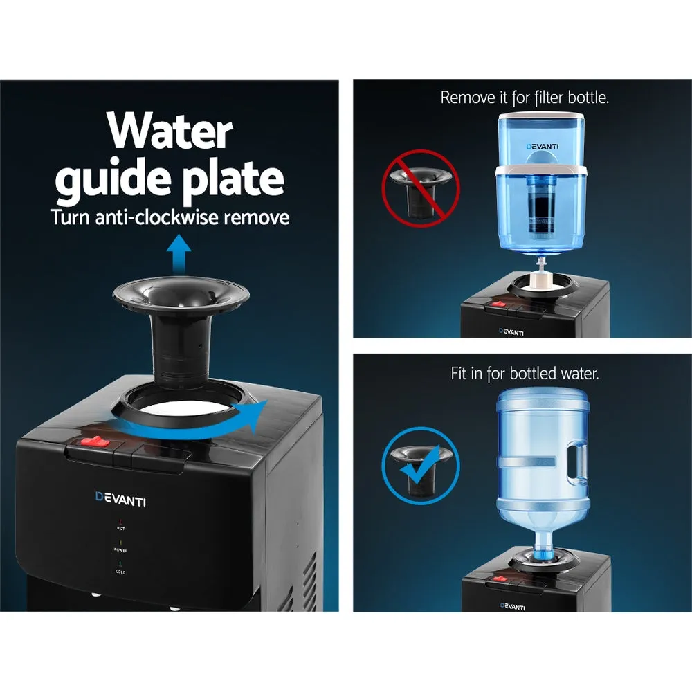 Black Devanti Water Cooler Dispenser with Bottle Stand and Filter Purifier for Office use