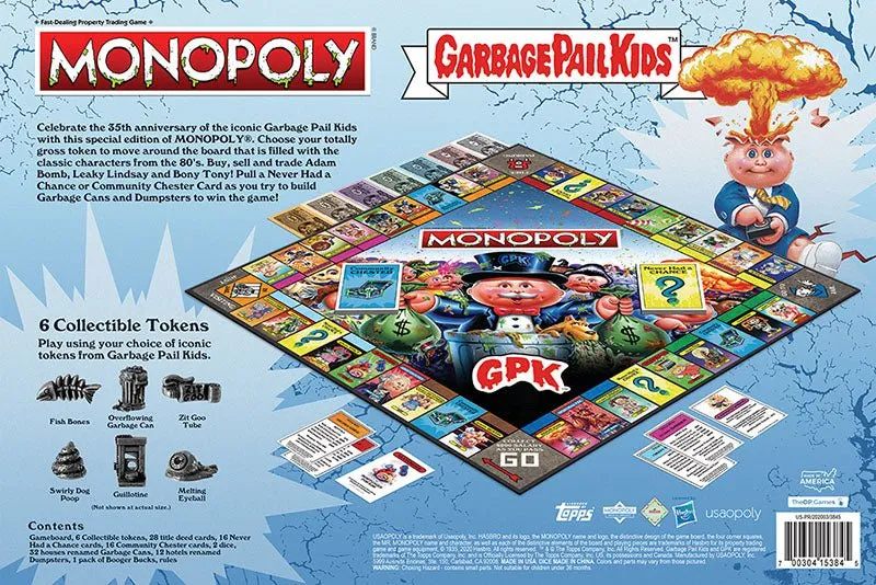 Monopoly Board Game - Garbage Pail Kids Edition