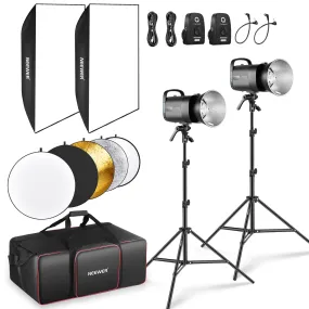 NEEWER 2 Pack S101-400W PRO 800Ws Studio Monolight Flash Light Kit