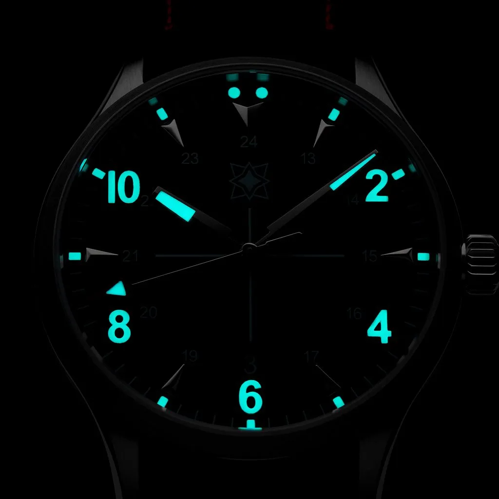 Second Hour Sattelberg&nbsp;Officer (Black&nbsp;Dial) Pilot/Field&nbsp;Watch